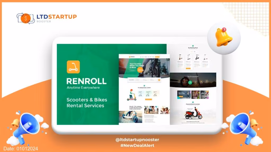 Renroll - Scooter & Bike Rentals WordPress Theme cover