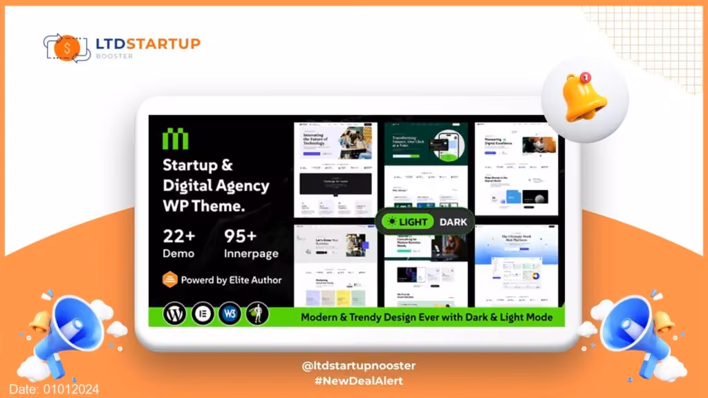 Mortar - Startup Digital Agency WordPress Theme cover