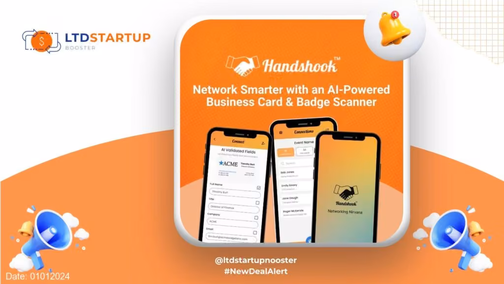 New LTD Alert - Handshook: AI Business Card Scanner for Networking & CRM Integration cover