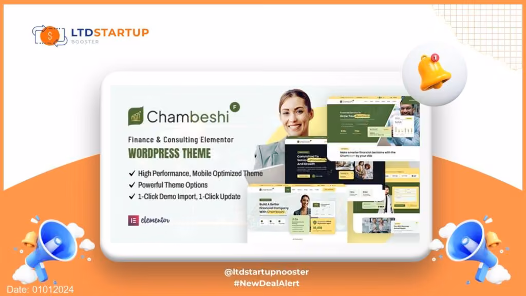 Chambeshi - Finance & Consulting Elementor WordPress Theme cover