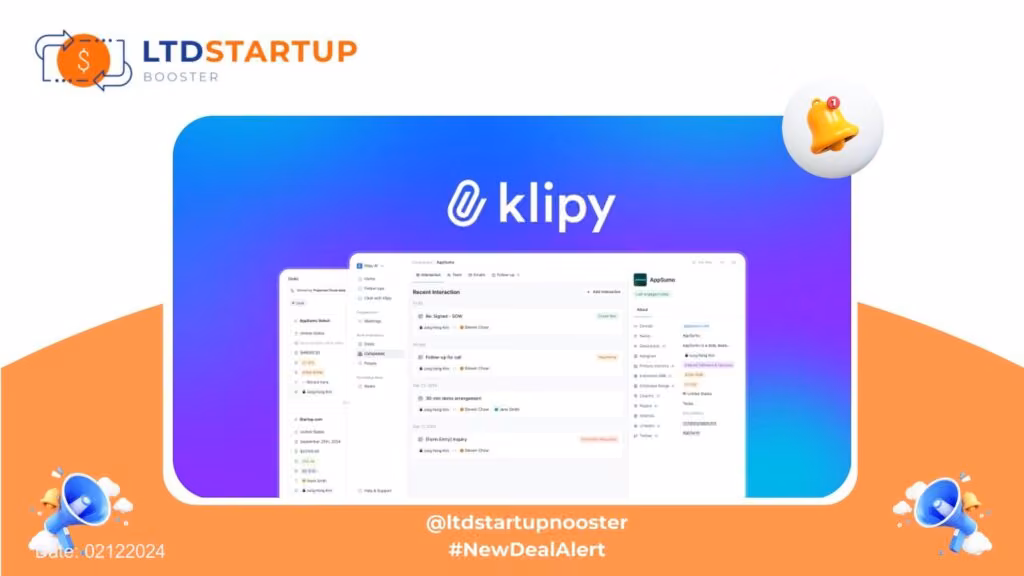 [New LTD] Klipy - Fully automated CRM for small businesses cover