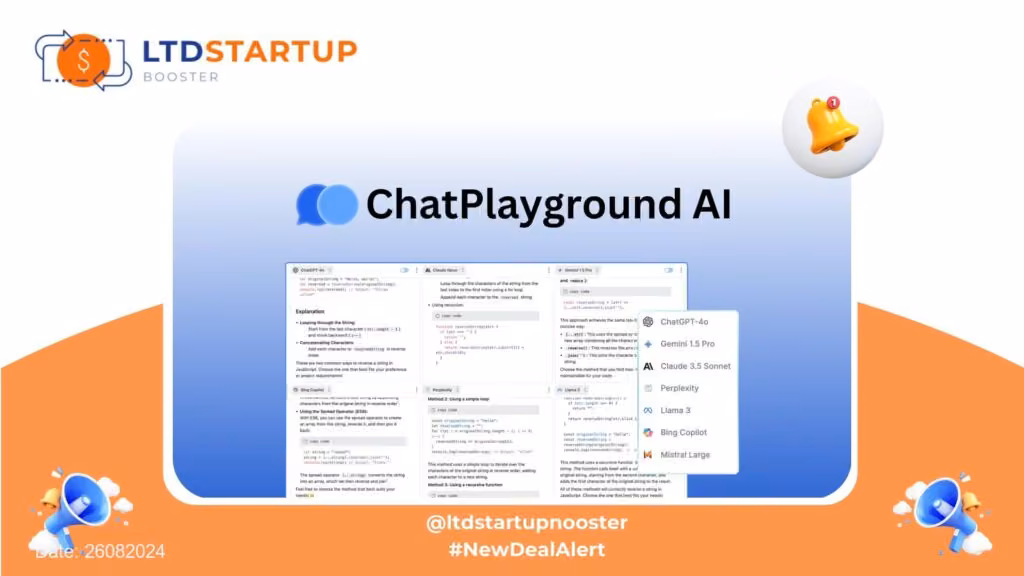 New LTD Alert - ChatPlayground AI - Get multiple AI perspectives cover