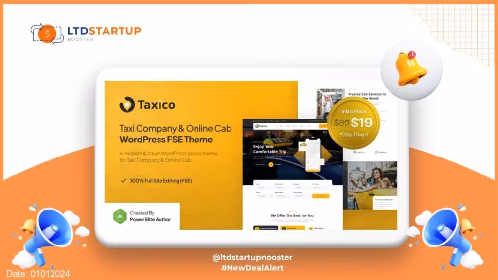 Taxico – Taxi Company & Online Cab Service FSE WordPress Theme cover