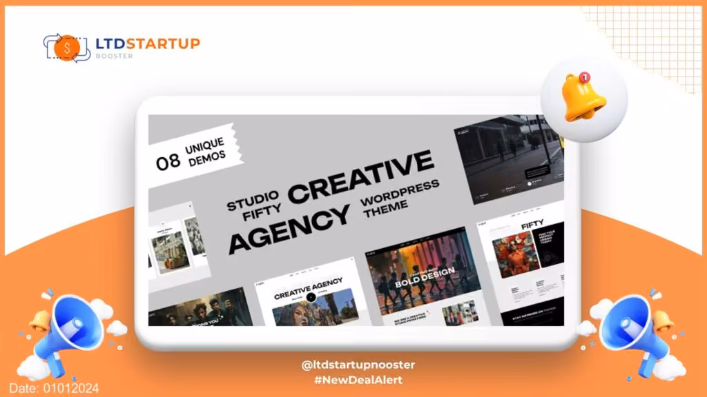 StudioFifty - Creative Agency and Portfolio WordPress Theme cover
