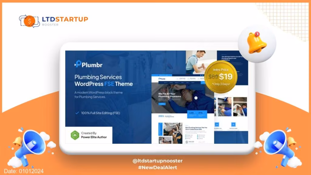 Plumbr - Plumbing Services FSE WordPress Theme cover